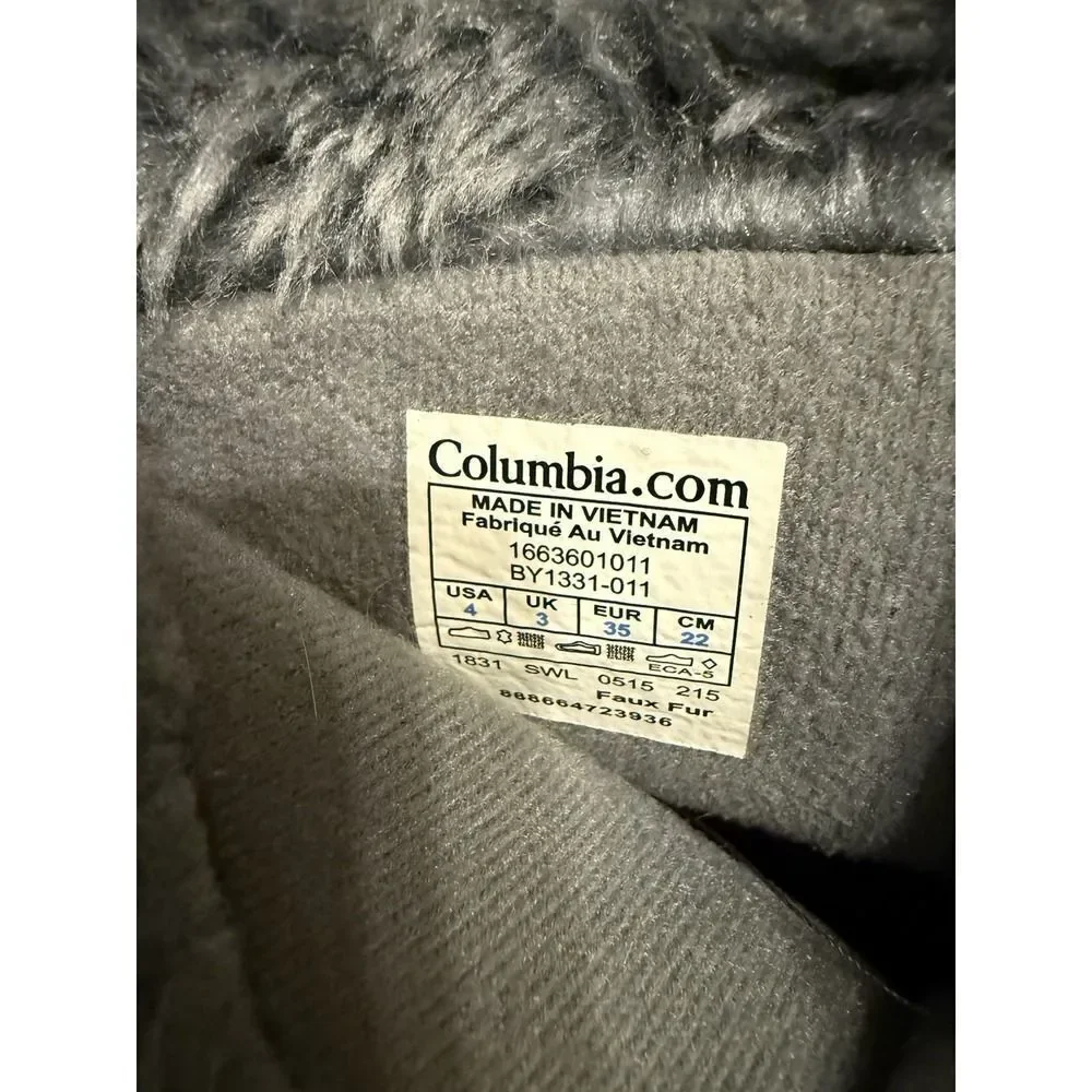 Columbia Waterproof Fur Lined Ice Maiden Youth Gray Winter Boots. Sz 4